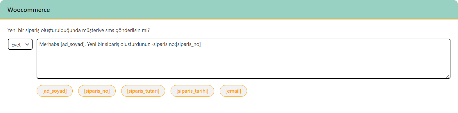 Woocommerce SMS Eklentisi Ayarı 1